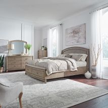 Liberty Furniture 805-BR-KPBSDMC Liberty Furniture 805-BR-KPBSDMC Avalon - 4 Piece Bedroom Set (King Panel Storage Bed, Dresser & Mirror, Chest) - Burnished Beige