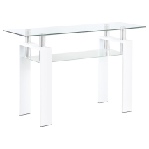 Coaster Fine Furniture 703439 Dyer - Rectangular Glass Top Entryway Sofa Console Table - White