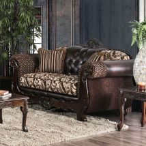 Furniture of America SM6416-LV Quirino - Loveseat - Light Brown / Dark Brown