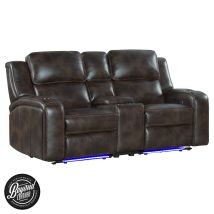 Intercon SE-LS-276DPR-COF-C Silhouette - Dual-Power Loveseat - Bolero Coffee