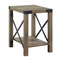 ACME LV01002 Abiram - End Table - Rustic Oak Finish