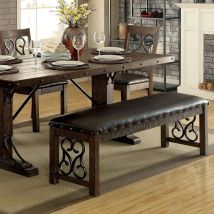 Furniture of America CM3465BN Paulina - Bench - Rustic Walnut / Espresso