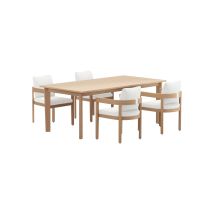 New Classic 60-G5511-5SW New Classic 60-G5511-5SW Wesley - 5 Piece Patio Dining Set (Table With 4 Chairs) - Brown / White