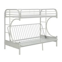 ACME 02093WH Eclipse - Twin Long Over Queen Over Futon Bunk Bed - White