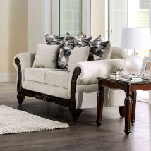 Furniture of America SM7756-LV Cassani - Loveseat - Light Gray / Walnut
