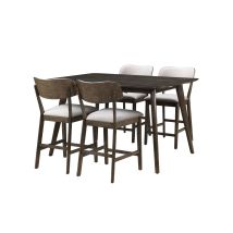 New Classic 45-D1078-D4C Rex - 60" Counter Height Table With 4 Counter Chairs - Brown