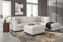 Ashley Furniture 24305/66/17/08 Ashley Furniture 24305/66/17/08 Aviemore - 3 Pc. - 2-Piece Sectional With Raf Corner Chaise, Ottoman - Stone