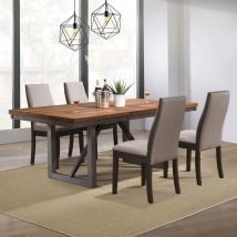 CoasterEssence 106581-S5G Spring Creek - 5 Piece Rectangular Dining Table Set - Taupe