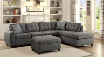 CoasterEveryday 500413-S2 Stonenesse - Sectional Sofa With Storage Ottoman Set - Gray