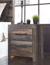 Ashley Furniture B211-92 Drystan - Two Drawer Night Stand - Brown / Beige