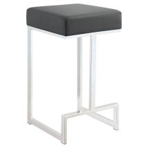CoasterEveryday 105252 Gervase - Square Counter Height Stool - Gray And Chrome