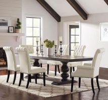 CoasterEssence 121231-S7 Phelps - 7 Piece Rectangle Dining Table Set - Distressed Noir