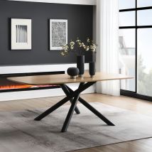 ACME DN03765 Lawton - Dining Table - Natural & Black Finish