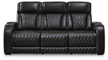 Signature Design by Ashley® U2710615 Boyington - Black - Power Reclining Sofa With Adj Headrest
