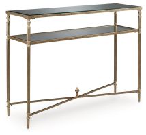 Signature Design by Ashley® T440-4 Cloverty - Aged Gold Finish - Sofa Table