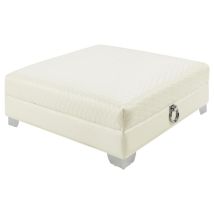 CoasterElevations 505394 Chaviano - Square Upholstered Ottoman - Pearl White
