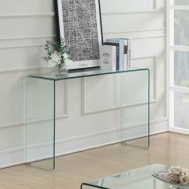 CoasterEssence 705329 Ripley - Tempered Bent Glass Entryway Console Table - Clear