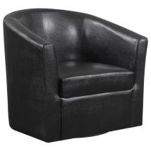 CoasterEssence 902098 Turner - Upholstered Barrel Back Swivel Chair - Dark Brown
