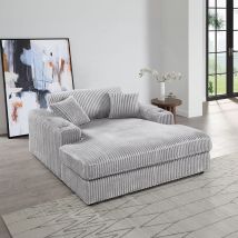 ACME LV03681 Hilde - Chaise With 2 Pillows - Light Gray