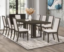 Coaster Fine Furniture 107961-S9 Kelly - 9 Piece Rectangular Dining Table Set - Dark Gray