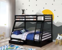 Furniture of America CM-BK588BK-BED California - Twin Over Full Bunk Bed - Black