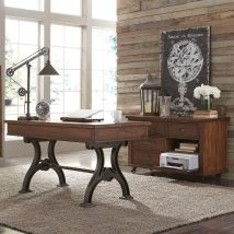 Liberty Furniture 411-HO-CDS Arlington House - 2 Piece Complete Desk Set - Cobblestone Brown