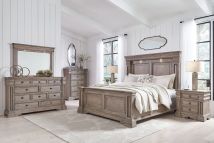 Ashley Furniture B916/31/36/46/58/56/94 Blairhurst - 6 Pc. - Dresser, Mirror, Chest, California King Panel Bed - Light Grayish Brown