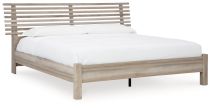 Signature Design by Ashley® B2075B7 Hasbrick - Tan - King Slat Panel Bed