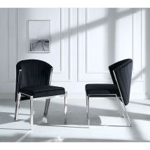 ACME DN01955 Fallon - Side Chair (Set of 2) - Black Velvet & Mirrored Silver