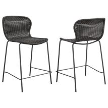 CoasterEssence 192039 Mckinley - Faux Rattan Metal Counter Chair (Set of 2) - Brown