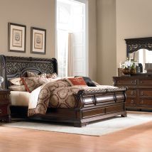 Liberty Furniture 575-BR-KCSDMC Arbor Place - 4 Piece Bedroom Set (California King Sleigh Bed, Dresser & Mirror, Chest) - Dark Brown