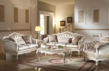 ACME 53540 Chantelle - Sofa - Rose Gold PU/Fabric & Pearl White