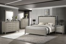 New Classic 00-B1248-36N New Classic 00-B1248-36N Lennox - 5/0 Queen 6 Piece Bedroom Set (Bed, Dresser, Mirror, Chest, 2 Nightstands) - Gray / Silver