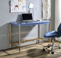 ACME OF00022 Midriaks - Writing Desk - Navy Blue & Gold Finish