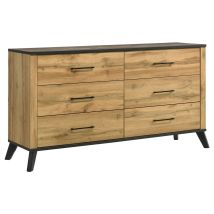 Coaster Fine Furniture 225003 Kaywood - 6-Drawer Dresser Cabinet - Natural Pine
