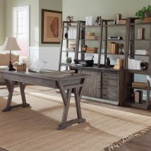 Liberty Furniture 466-HOJ-CDS Stone Brook - 3 Piece Home Office Set (Complete Desk) - Rustic Saddle