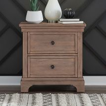 Liberty Furniture 928-BR61 Haven Hills - Nightstand With Charging Station - Camel Beige