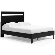 Ashley Furniture EB3392B2 Finch - Queen Panel Platform Bed - Black / Brown