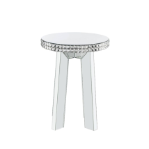 ACME 88012 Lotus - End Table - Mirrored & Faux Crystals
