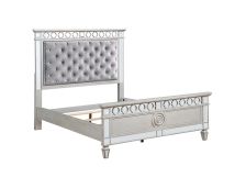 ACME BD01412T Varian - Twin Bed - Gray Velvet, Silver & Mirrored Finish