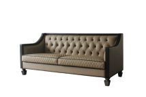 ACME 58815 House - Beatrice Sofa - Tan PU, Black PU & Charcoal Finish