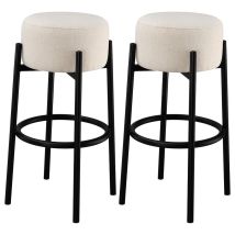 CoasterEveryday 182176 Leonard - Upholstered Backless Bar Stool (Set of 2) - White