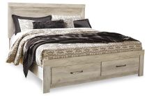 Ashley Furniture B331B9 Bellaby - King Platform Bed With 2 Storage Drawers - Whitewash
