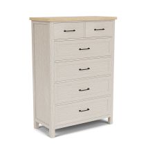 Riverside Furniture 79465 Glenndale - Five Drawer Chest - Aged White / Wheat