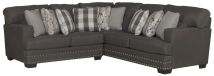 Jackson 5473/72/46-58 Jackson 5473/72/46-58 Crawford - 2 Piece Sectional With 9 Included Accent Pillows - Dark Gray