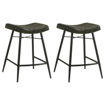 Coaster Fine Furniture 109258 Bayu - Leather Upholstered Counter Stool (Set of 2) - Espresso