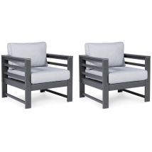 Ashley Furniture P417-820 Amora - Charcoal Gray - Lounge Chair W/Cushion (Set of 2)