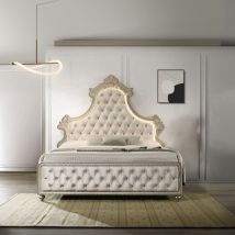 ACME BD02335Q Lucienne - Queen Bed With LED - Beige Velvet