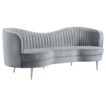 CoasterEssence 506864 Sophia - Upholstered Channel Tufted Sofa - Gray