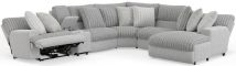 Catnapper 619/34/36/38/39/33-18 Abraxas - 6 Piece Power Reclining Sectional With Lay-Back Chaise And 1 Lay-Flat Reclining Seat (RSF Chaise) - Moonstruck